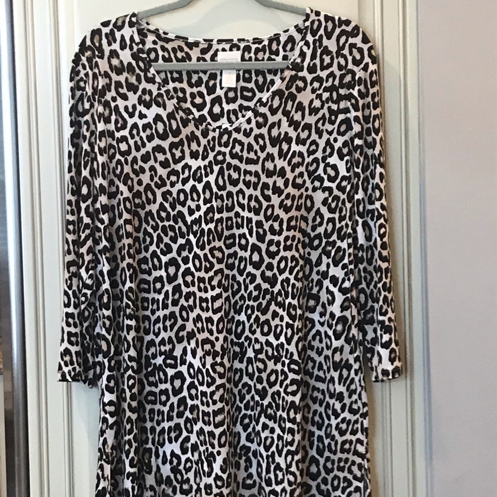 NWT Chico’s Leopard Print The Ultimate Tee Sz 2/L